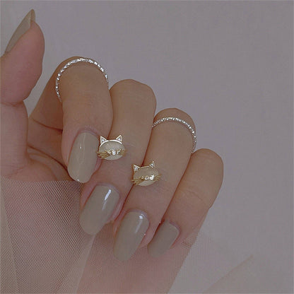 Opal Cat Stud Earrings