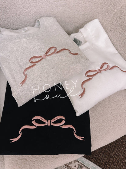 Embroidered Bow Sweatshirt