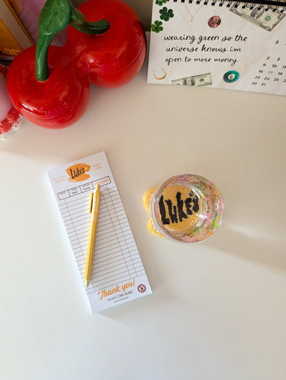 Luke's coffee notepad