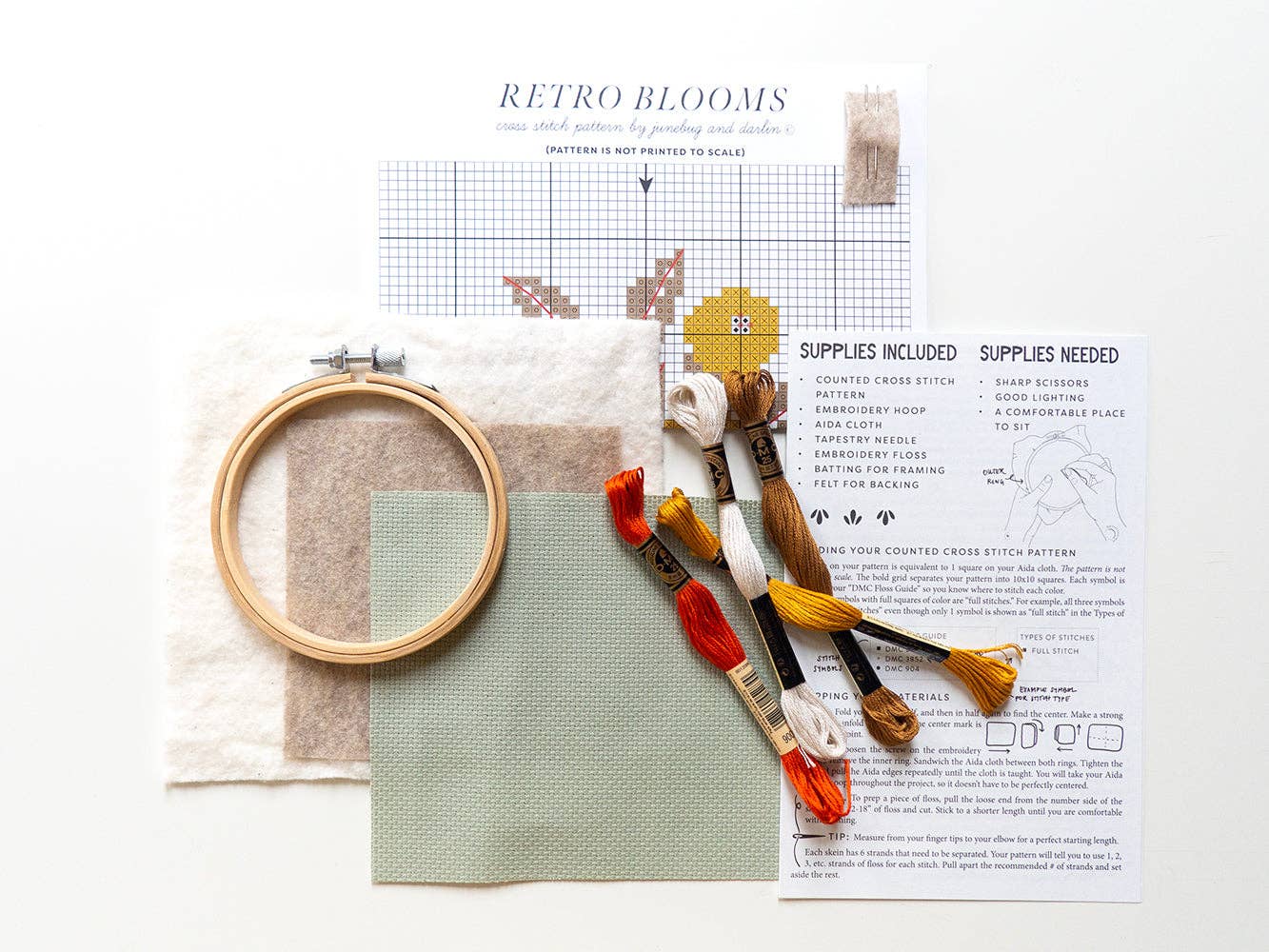 Retro Blooms Cross Stitch Kit