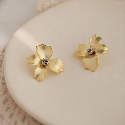 Gold Flower Stud Earrings