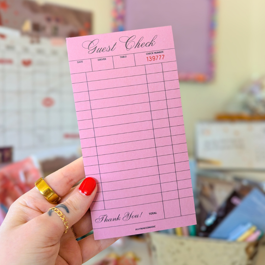 Vintage guest check notepad