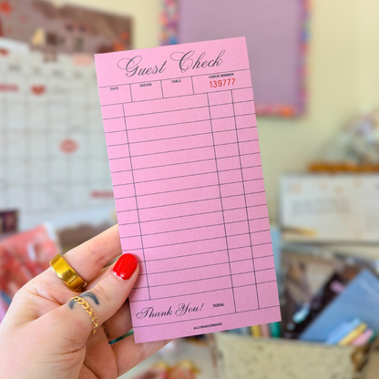 Vintage guest check notepad