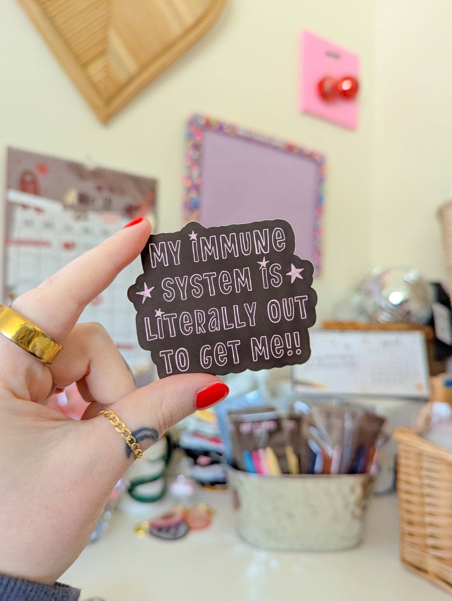 Immune system out to get me! matte sticker