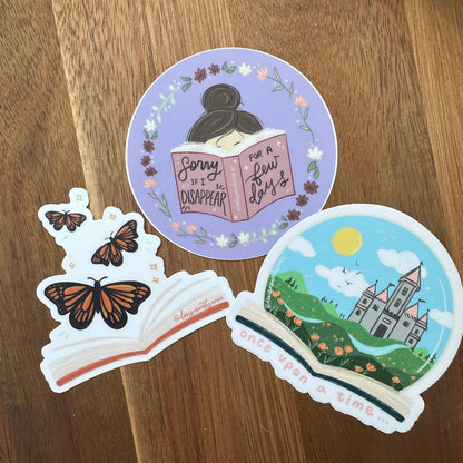 Book Butterfly Sticker for Readers