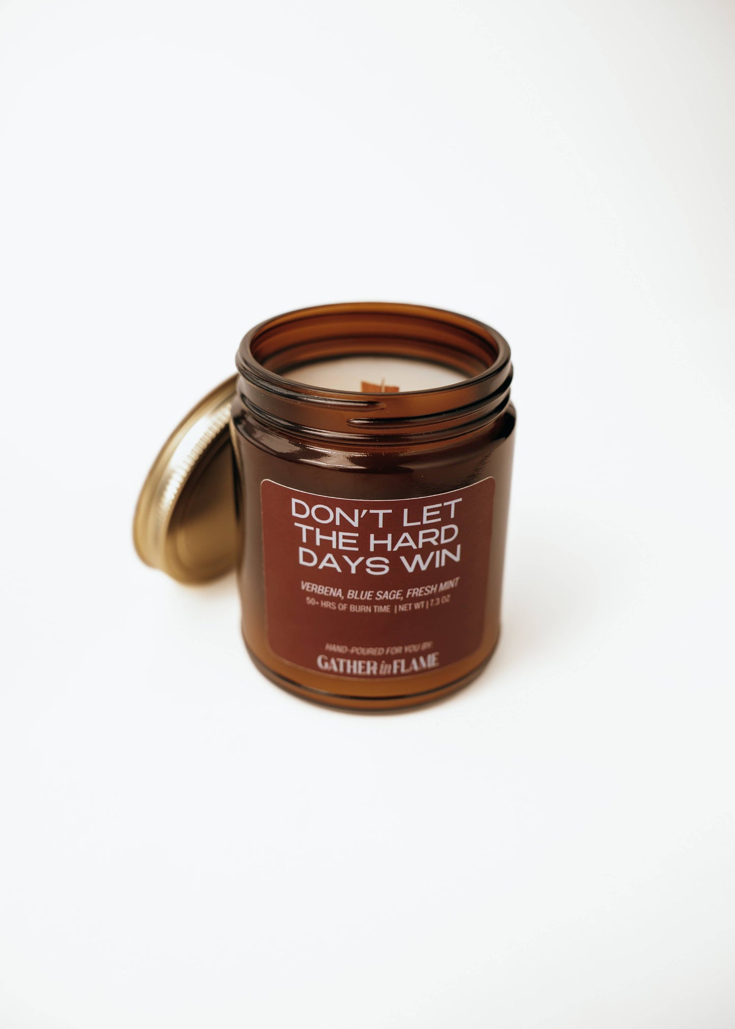 Don't Let The Hard Days Win Wood Wick Candle