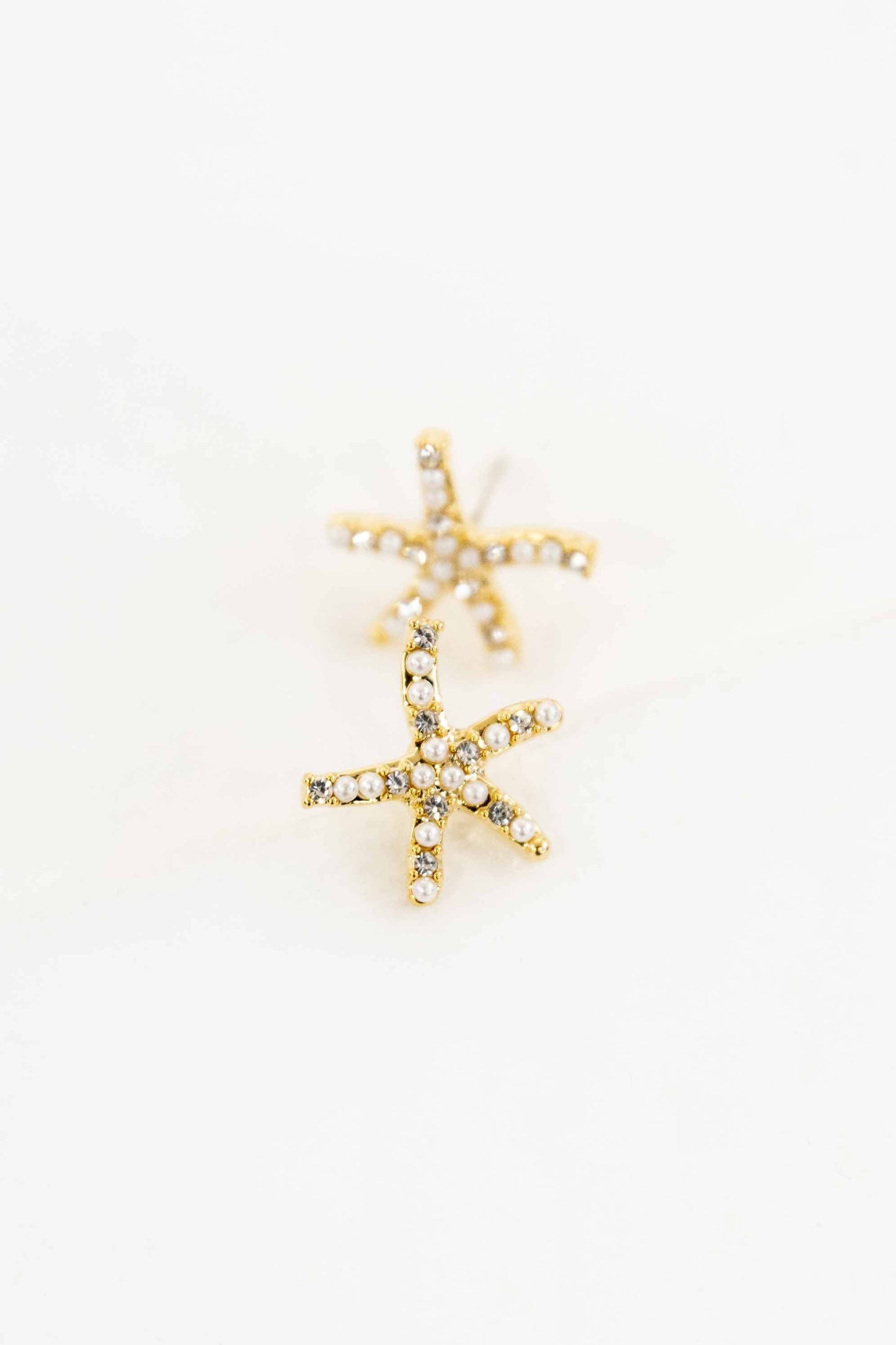 Starfish Stone and Pearl Earrings