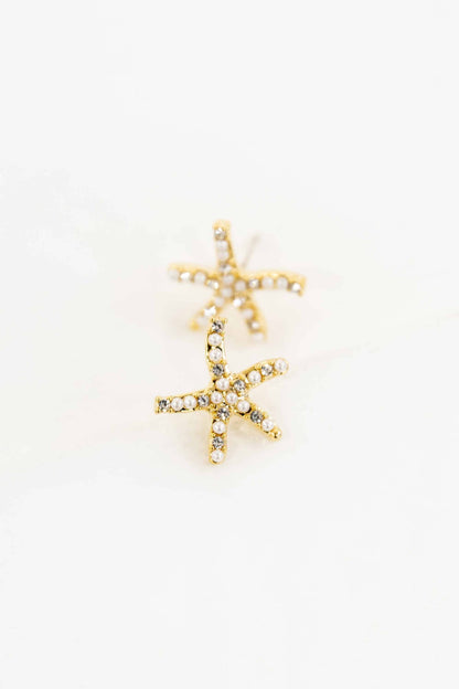 Starfish Stone and Pearl Earrings