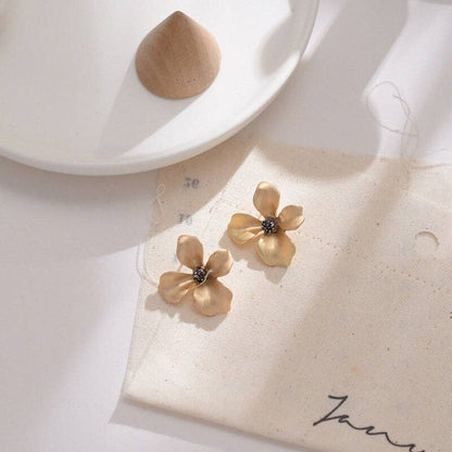 Gold Flower Stud Earrings