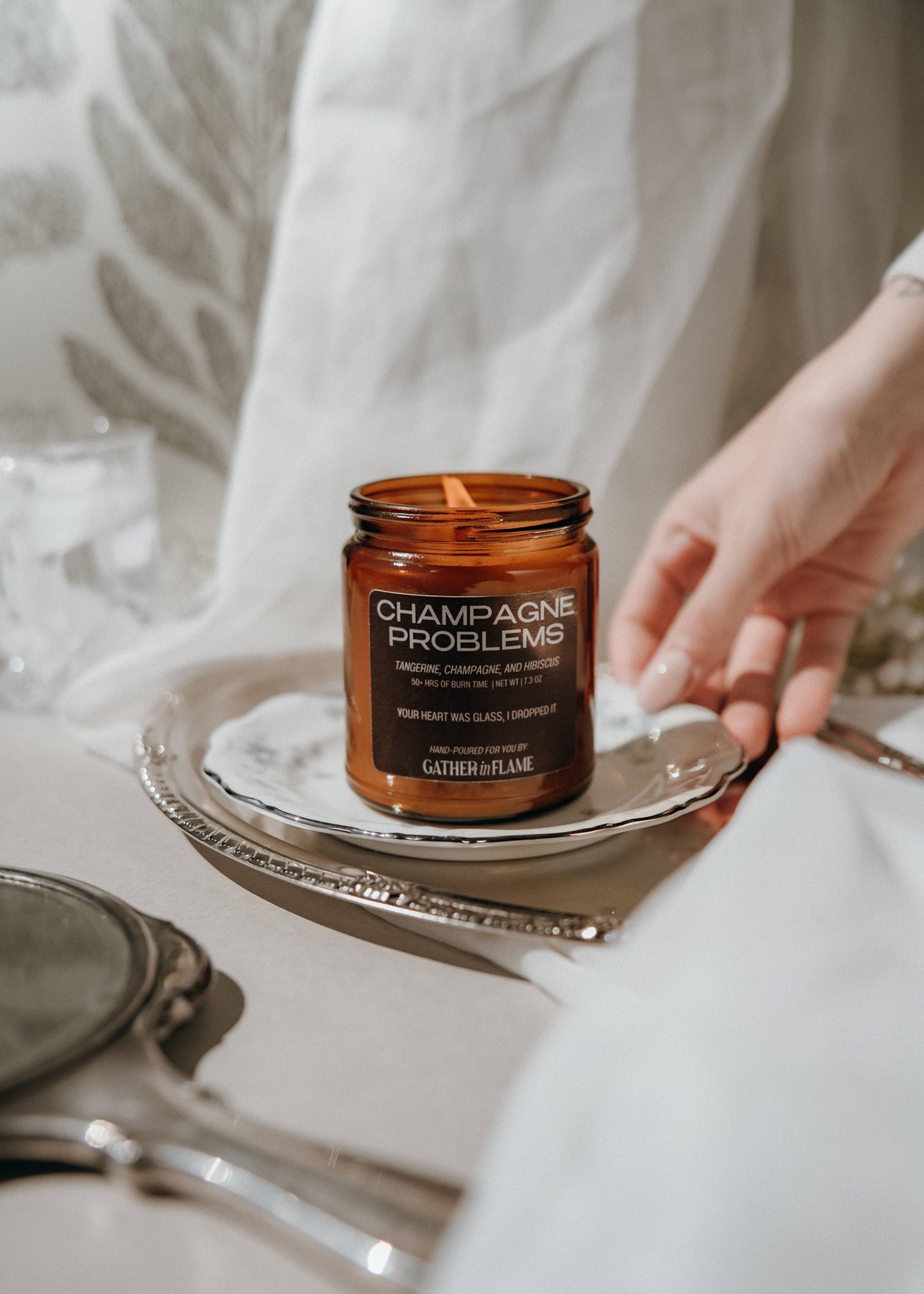 Champagne Problems Wood Wick Candle