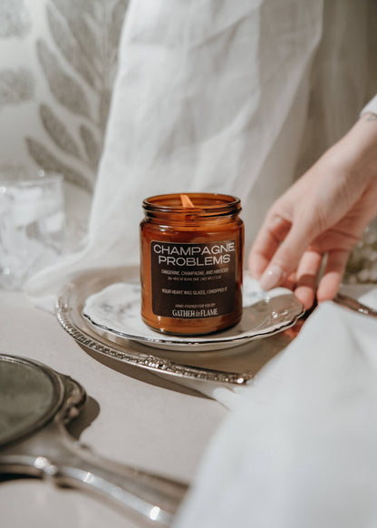Champagne Problems Wood Wick Candle