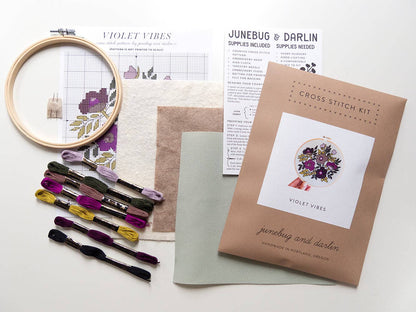 Violet Vibes Cross Stitch Kit