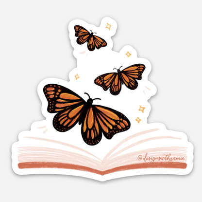 Book Butterfly Sticker for Readers