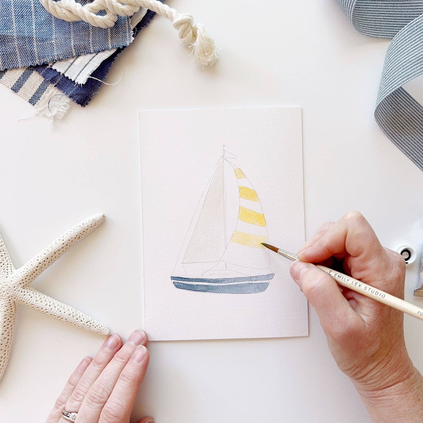 Seaside paintable notecards