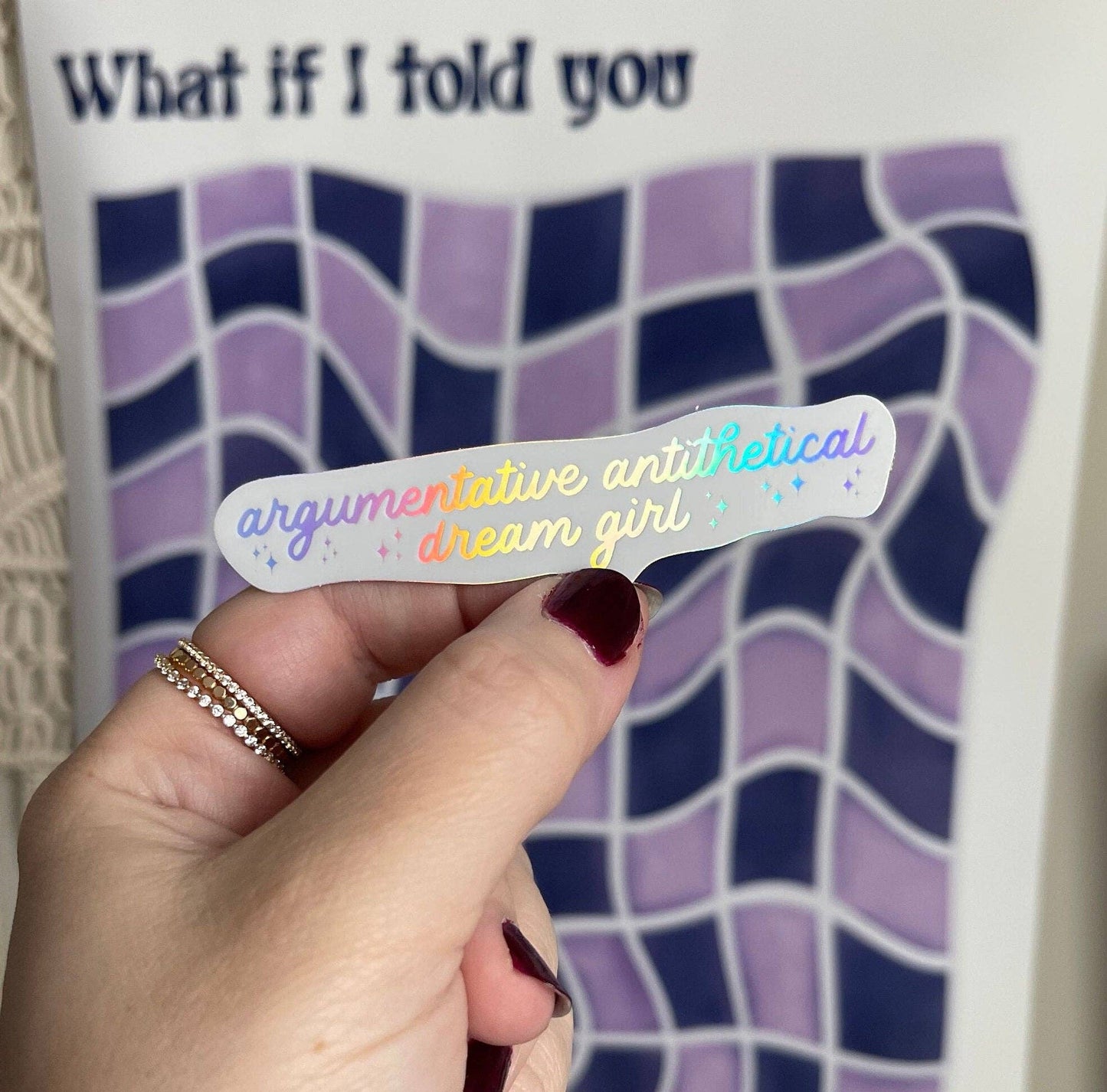 Holographic Argumentative Antithetical Dream Girl sticker