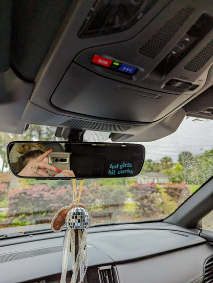 Hot girls hit curbs car mirror decal