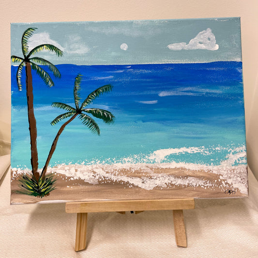 Beach escape acrylic painting