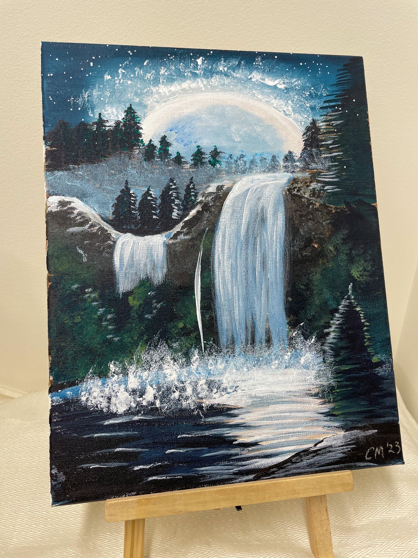 Moon River Falls Painting