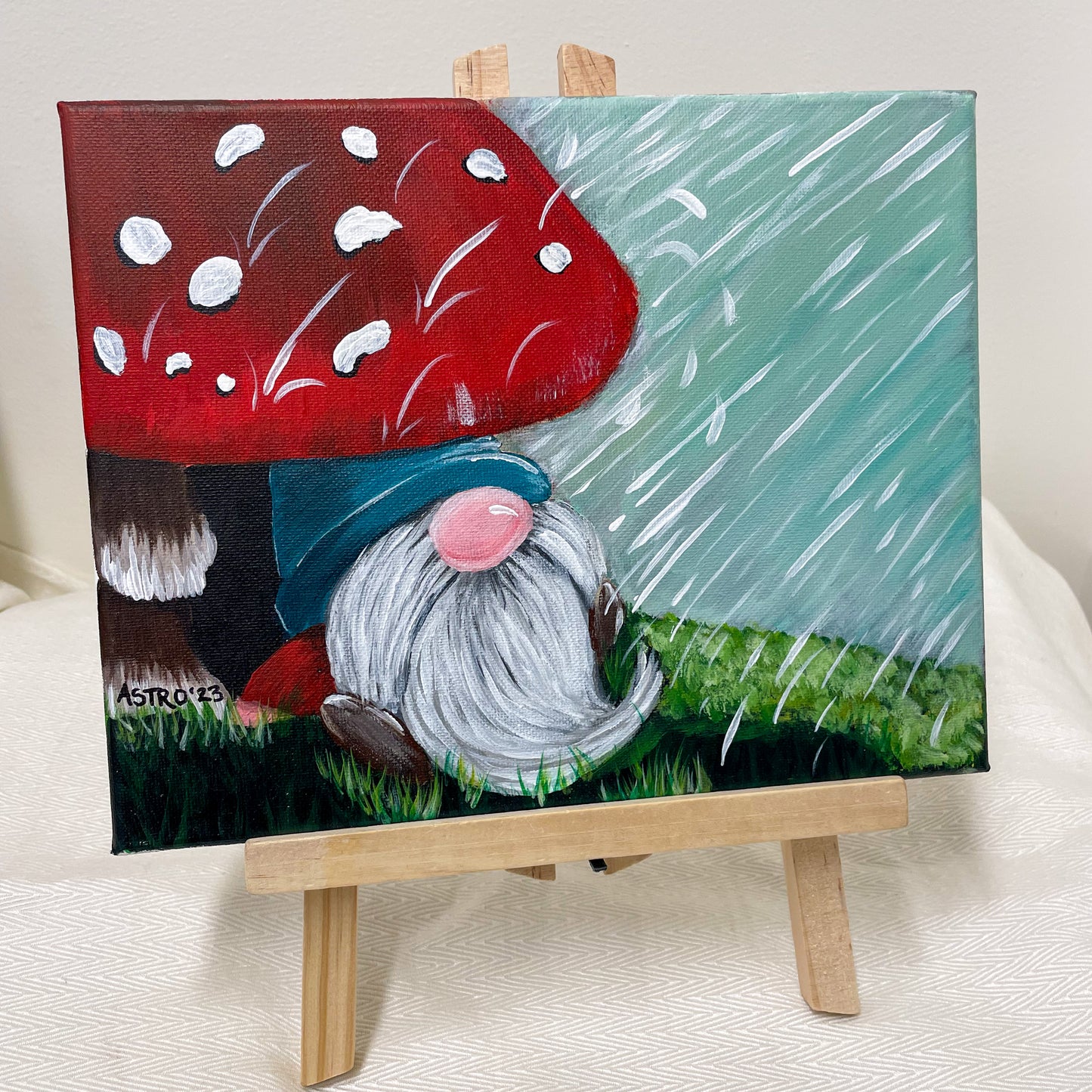 Rainy gnome painting