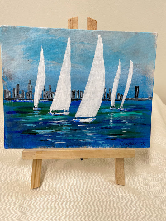Sailing Acrylic Painting