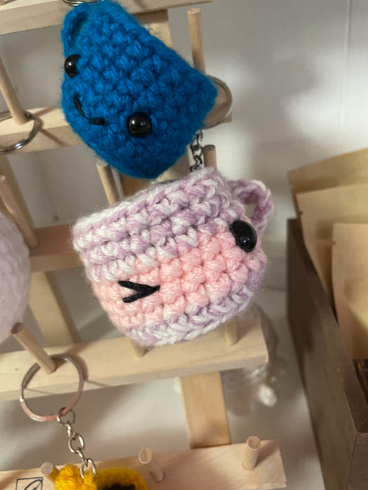Crochet mug keychains