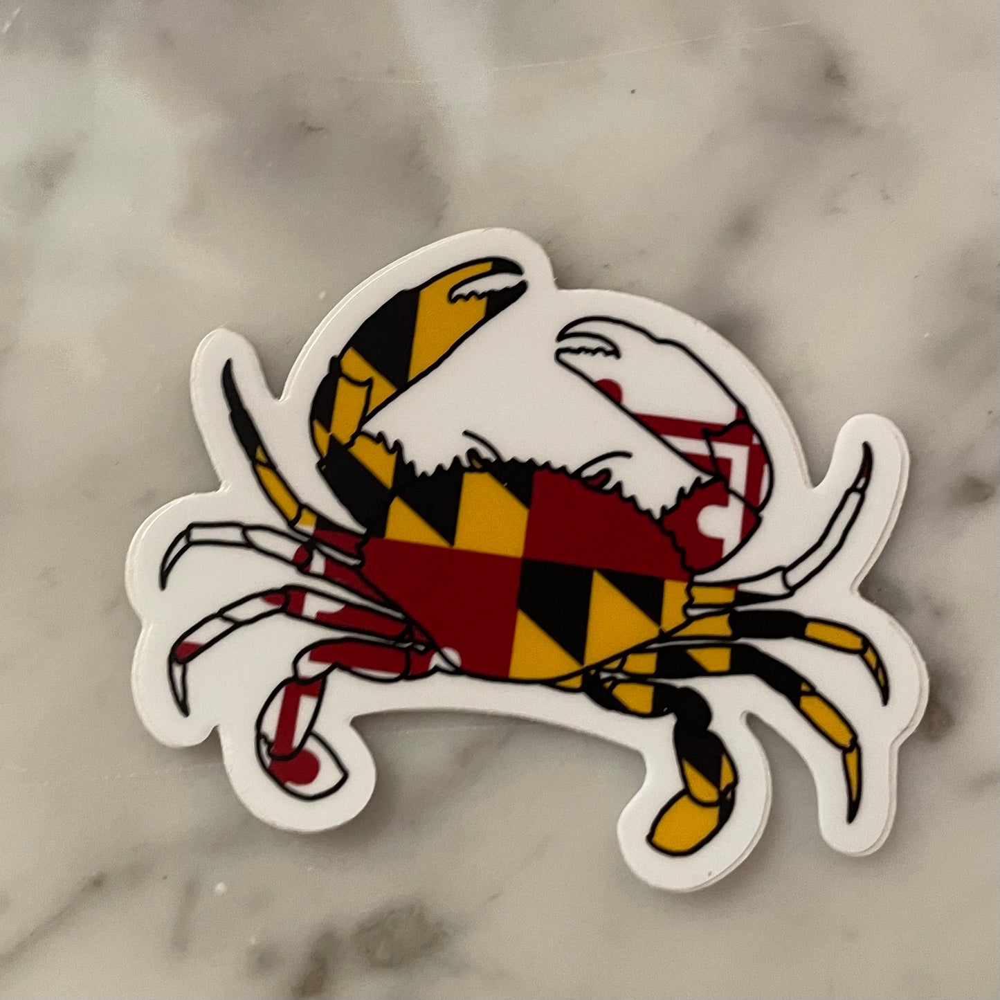 Maryland flag crab sticker