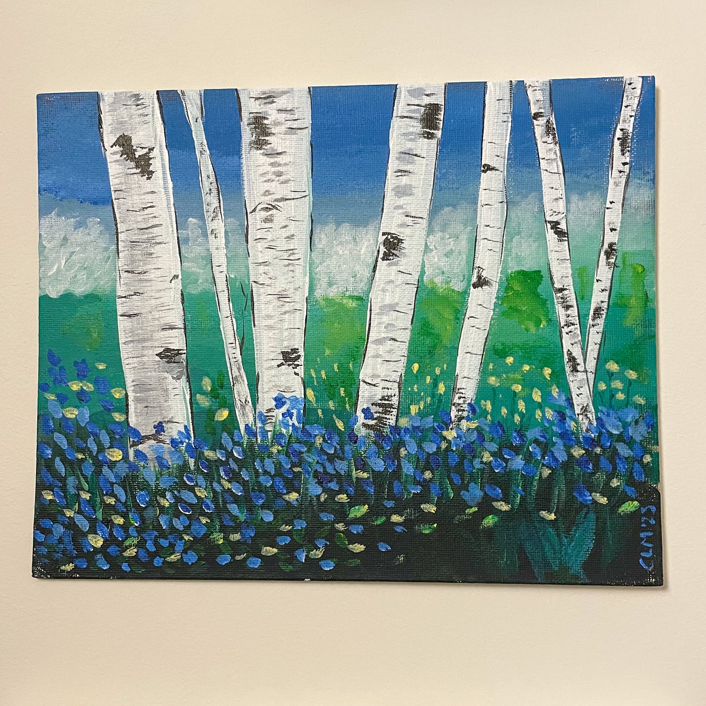 Summer birch painting