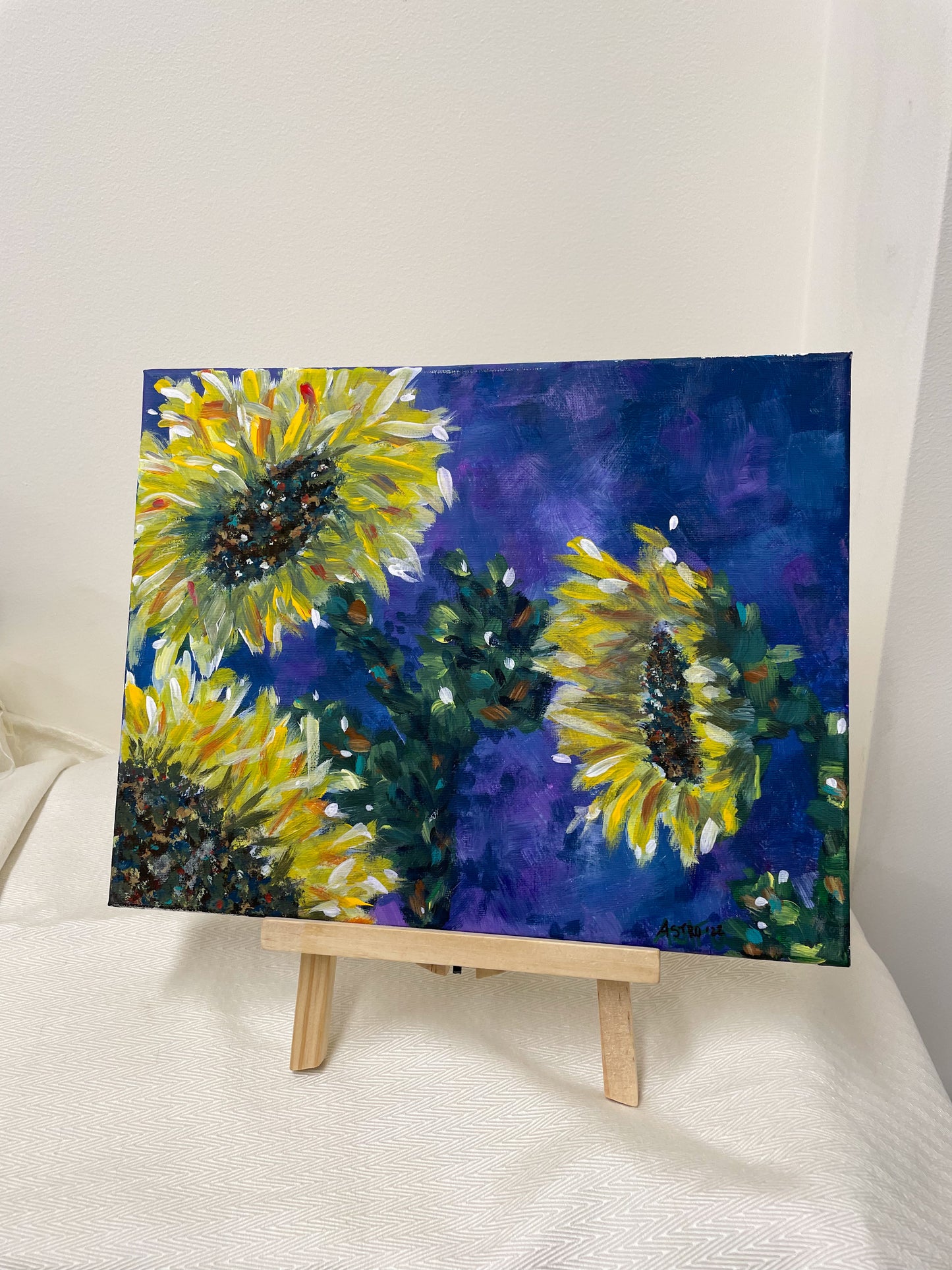 Impressionistic sunflower painting