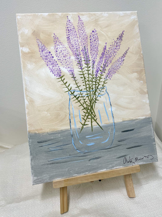 Lavender jar acrylic painting