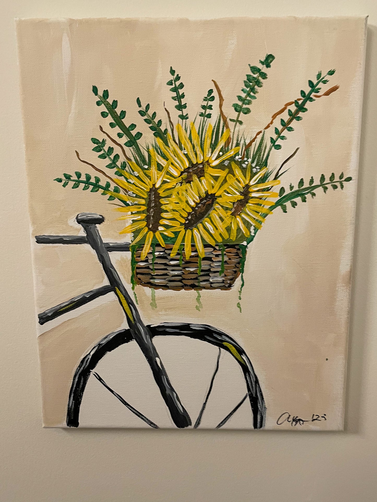 Sunflower Bike Painting