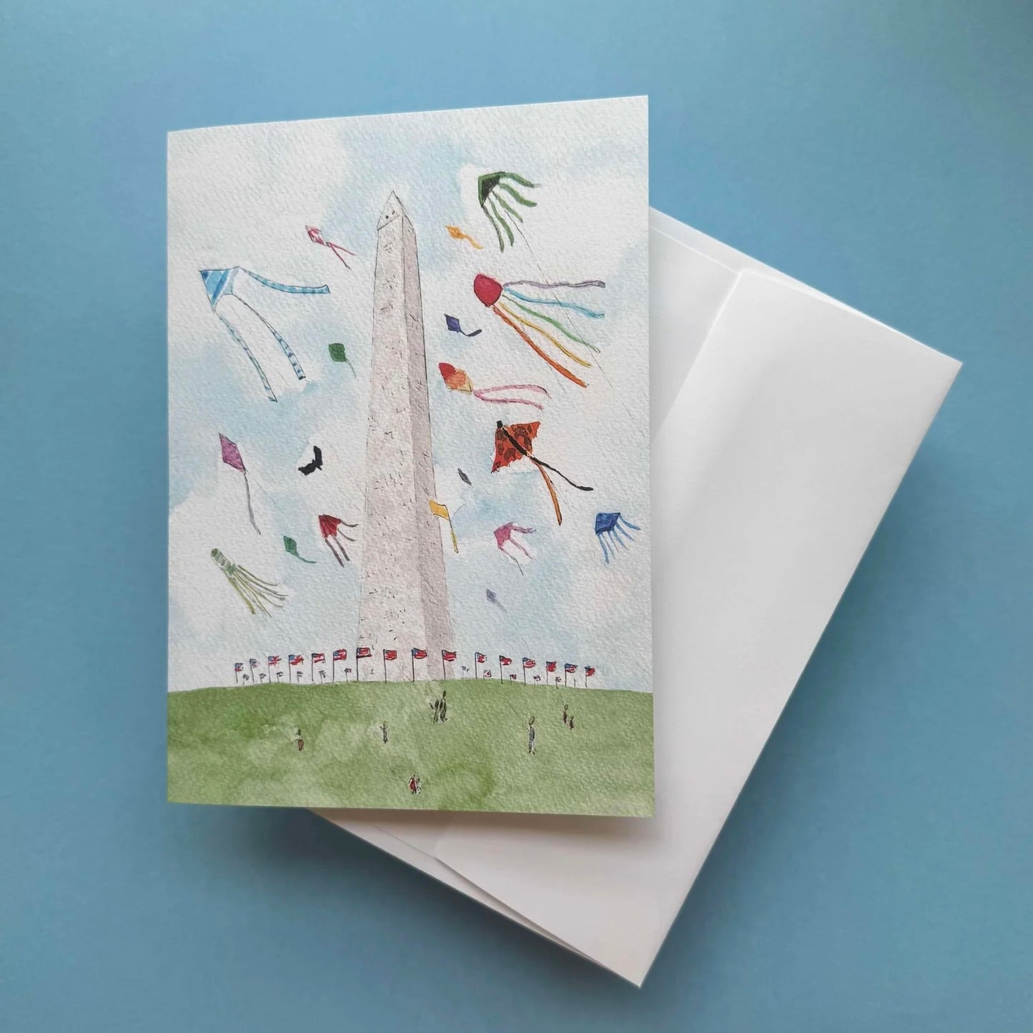DC Kites Watercolor Card