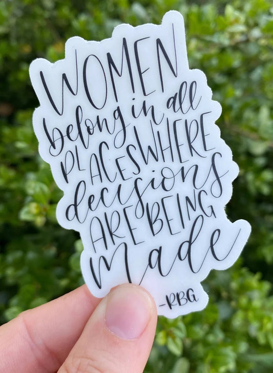 Ruth Bader Ginsburg Hand Lettered Quote Vinyl Sticker